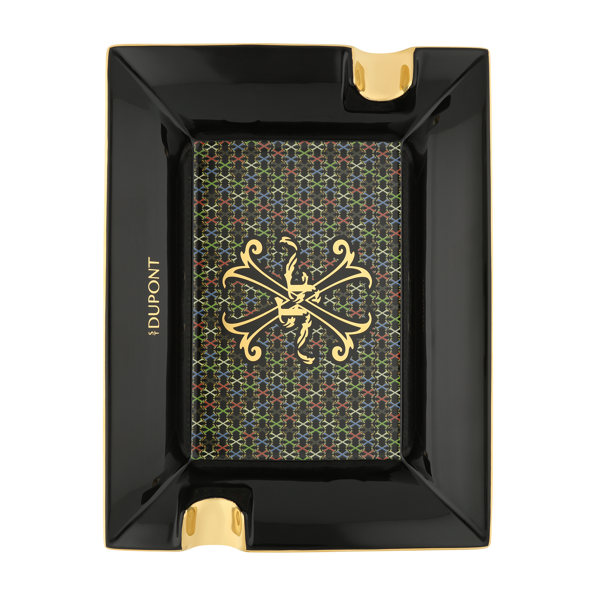 S.T. Dupont Fuente Ashtray: Black & Gold S.T. Dupont Fuente Ashtray: Black & Gold