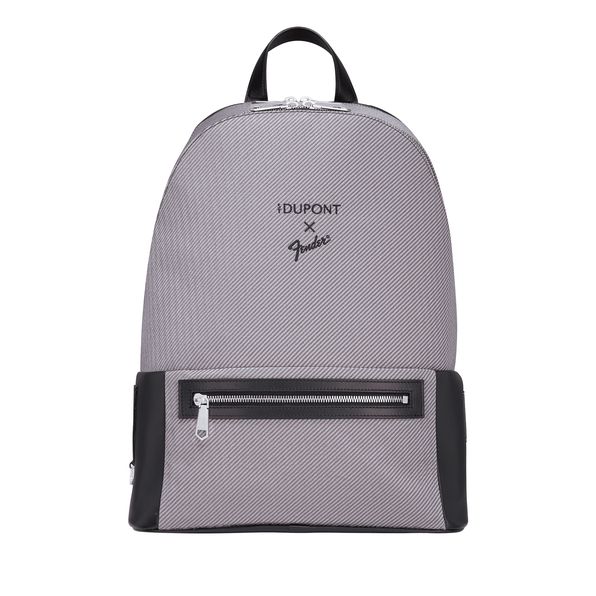 canvas and leather backpack gray S.T. Dupont Grey Canvas and Leather Backpack
