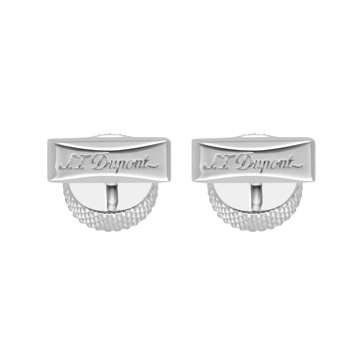 S.T. Dupont シルバー カフリンクス Cufflinks round black and Palladium - Luxury accessories | S.T.