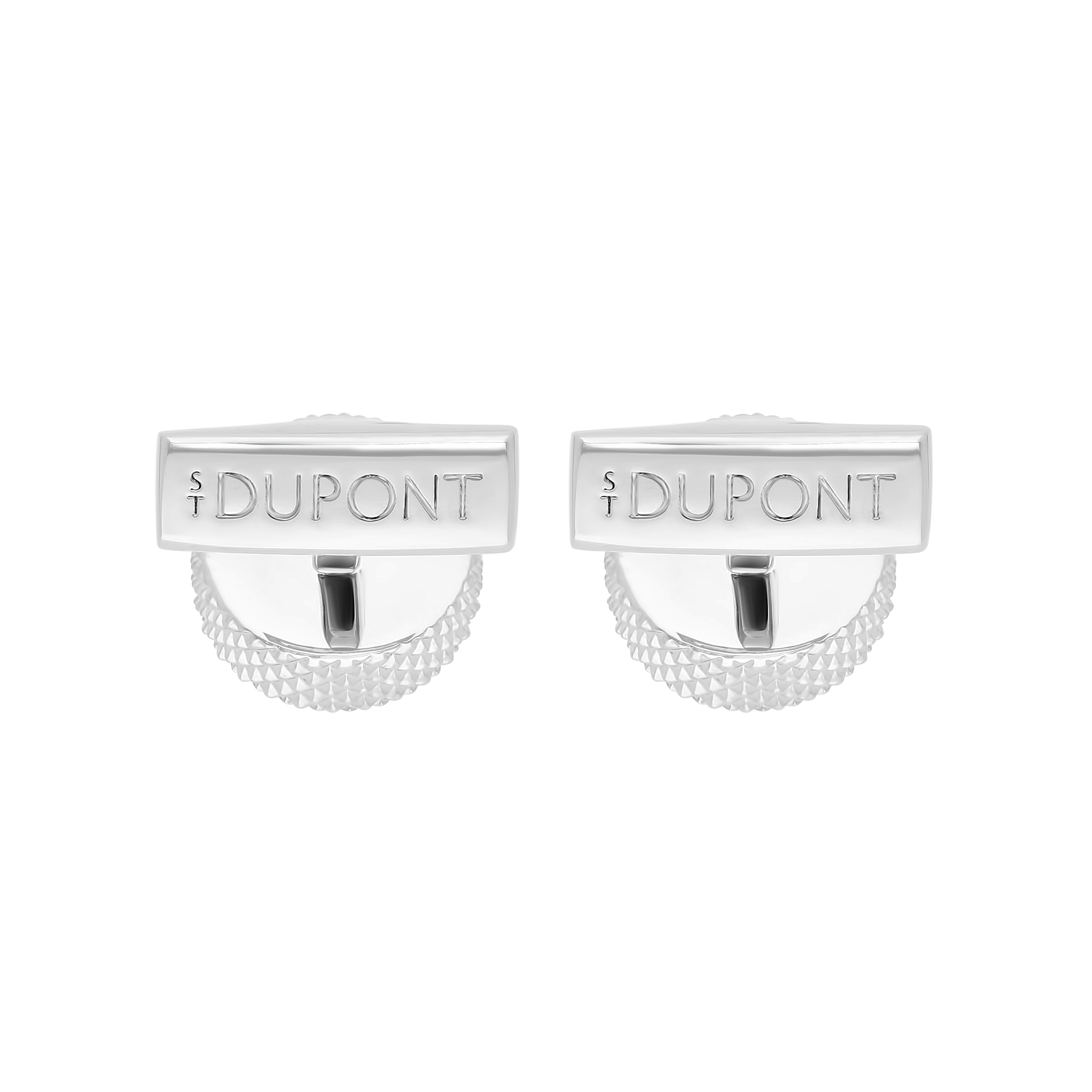 Round black lacquer and diamond head cufflinks
