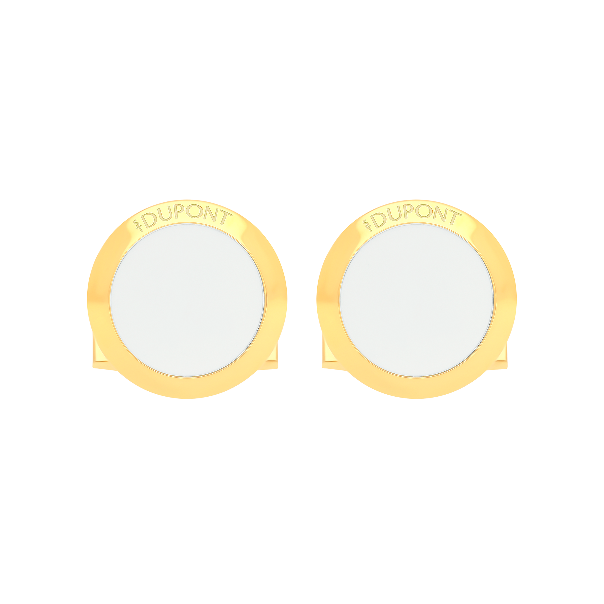Round white lacquer cufflinks