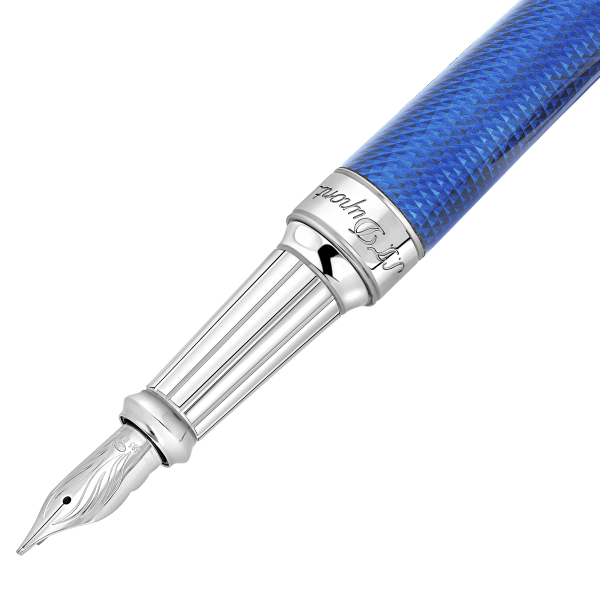 Fountain pen XL collection_eternity color_indigo - blue finition_ palladium 2 - S.T. DUPONT Europe