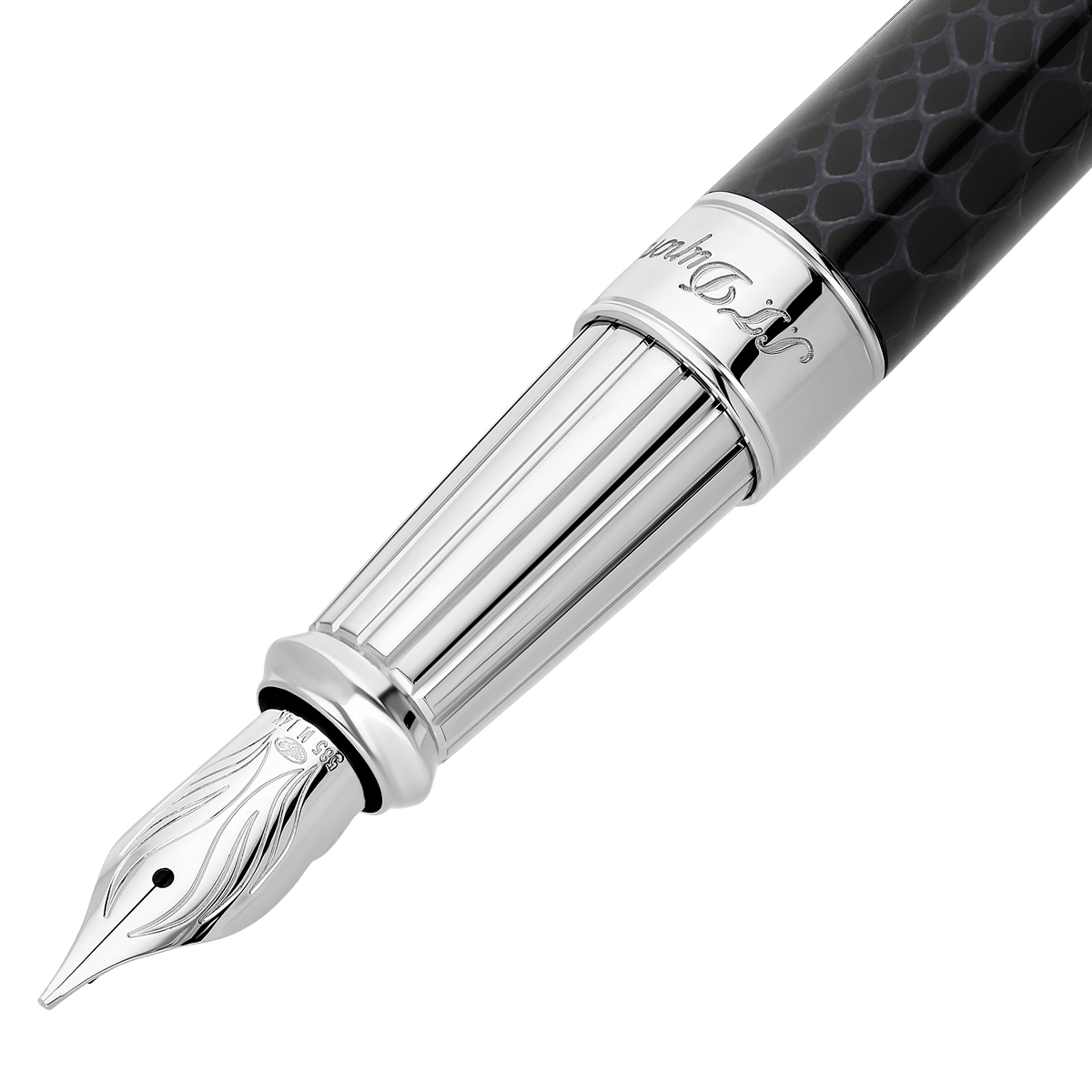 Fountain pen large Collection_Snake - skin color_black finition_silver 2 - S.T. DUPONT Europe