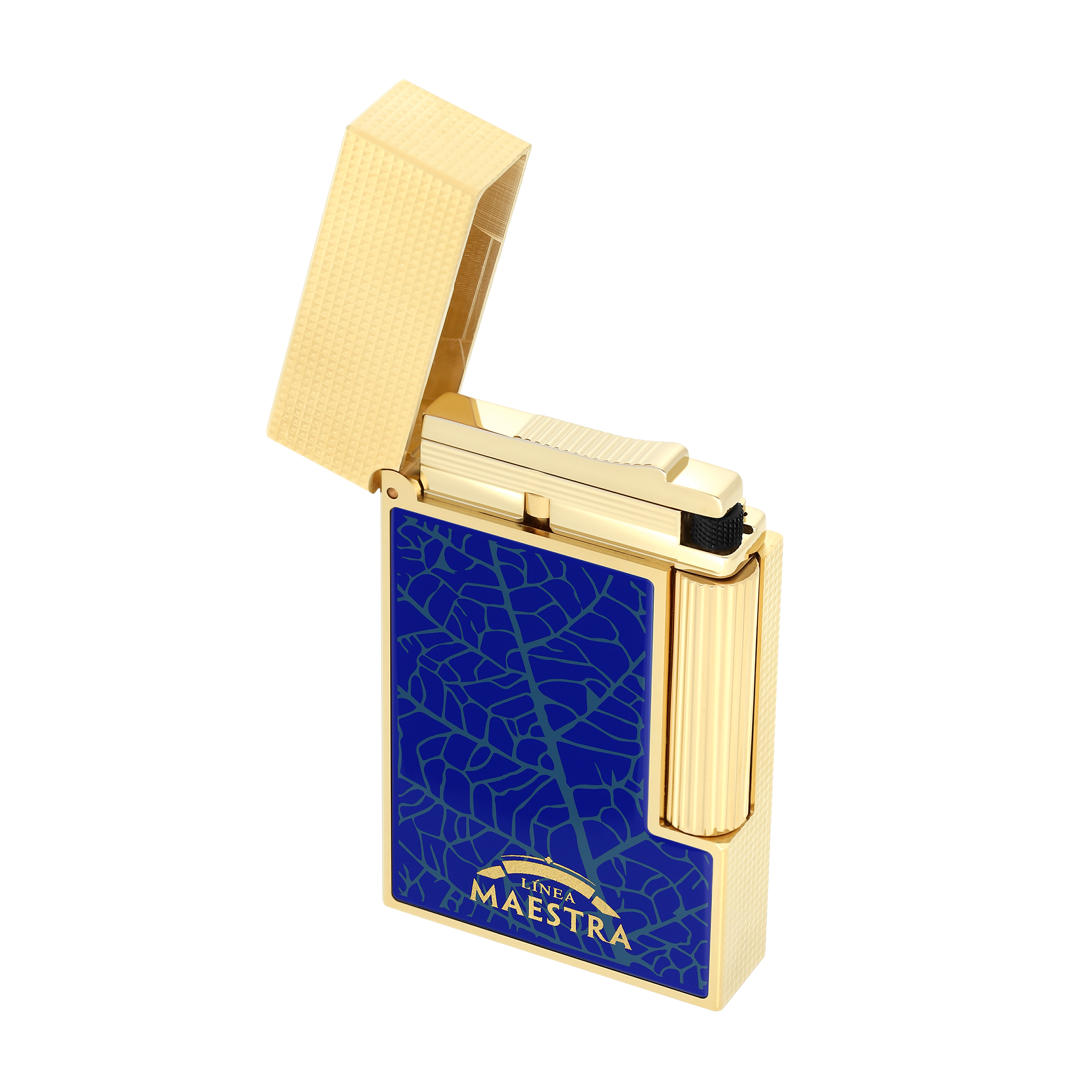 Line 2 Partagas Blue / Yellow Gold Lighter. Luxury Lighters | S.T.Dupont –