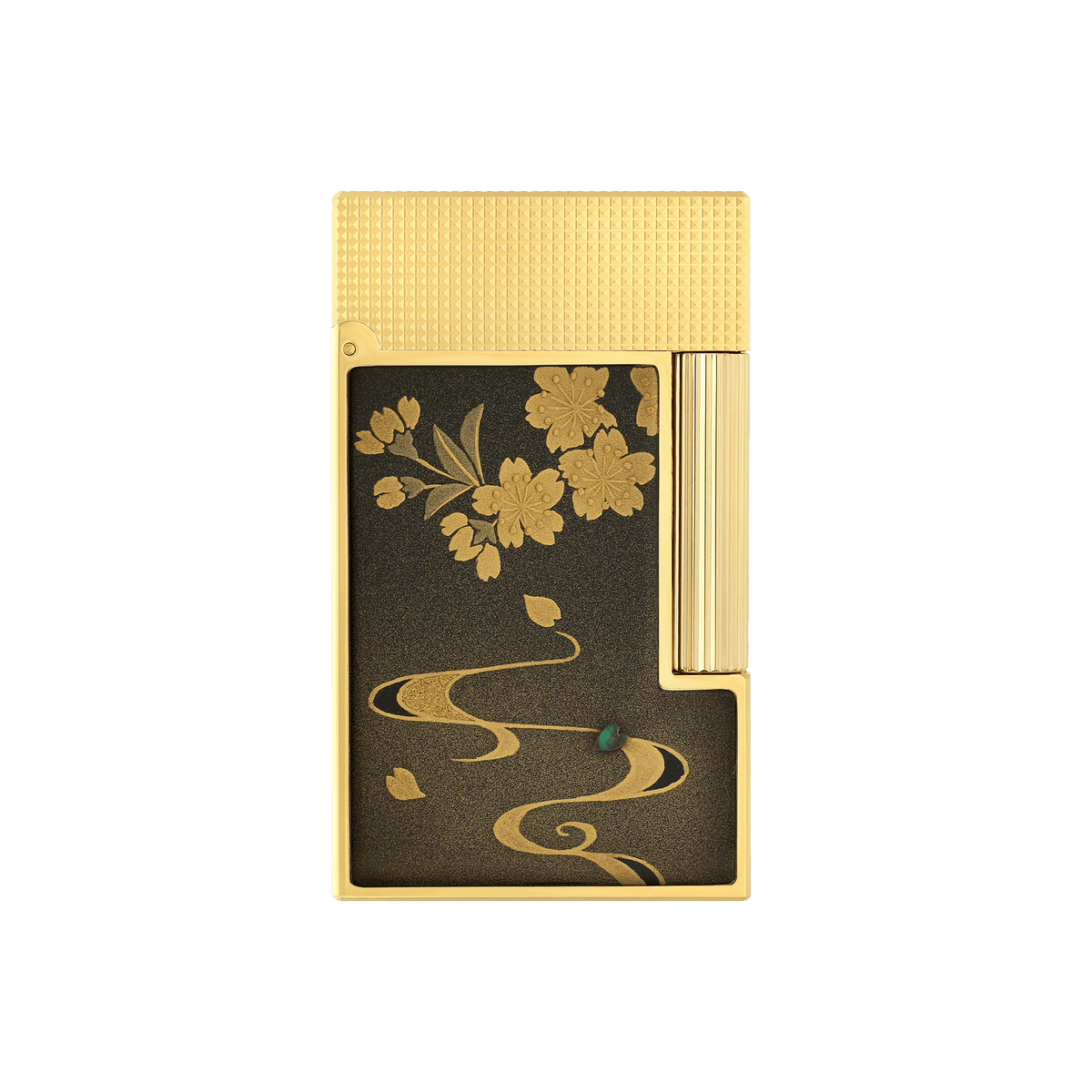 Lacquered lighter color_brown flame_double gaz - refill_grey - red 1 - S.T. DUPONT Europe