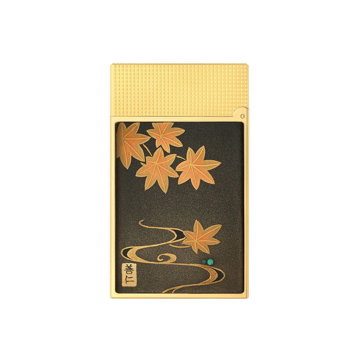 Lacquered lighter color_brown flame_double gaz - refill_grey - red 3 - S.T. DUPONT Europe