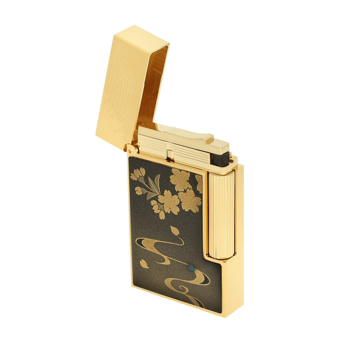 Lacquered lighter color_brown flame_double gaz - refill_grey - red 4 - S.T. DUPONT Europe
