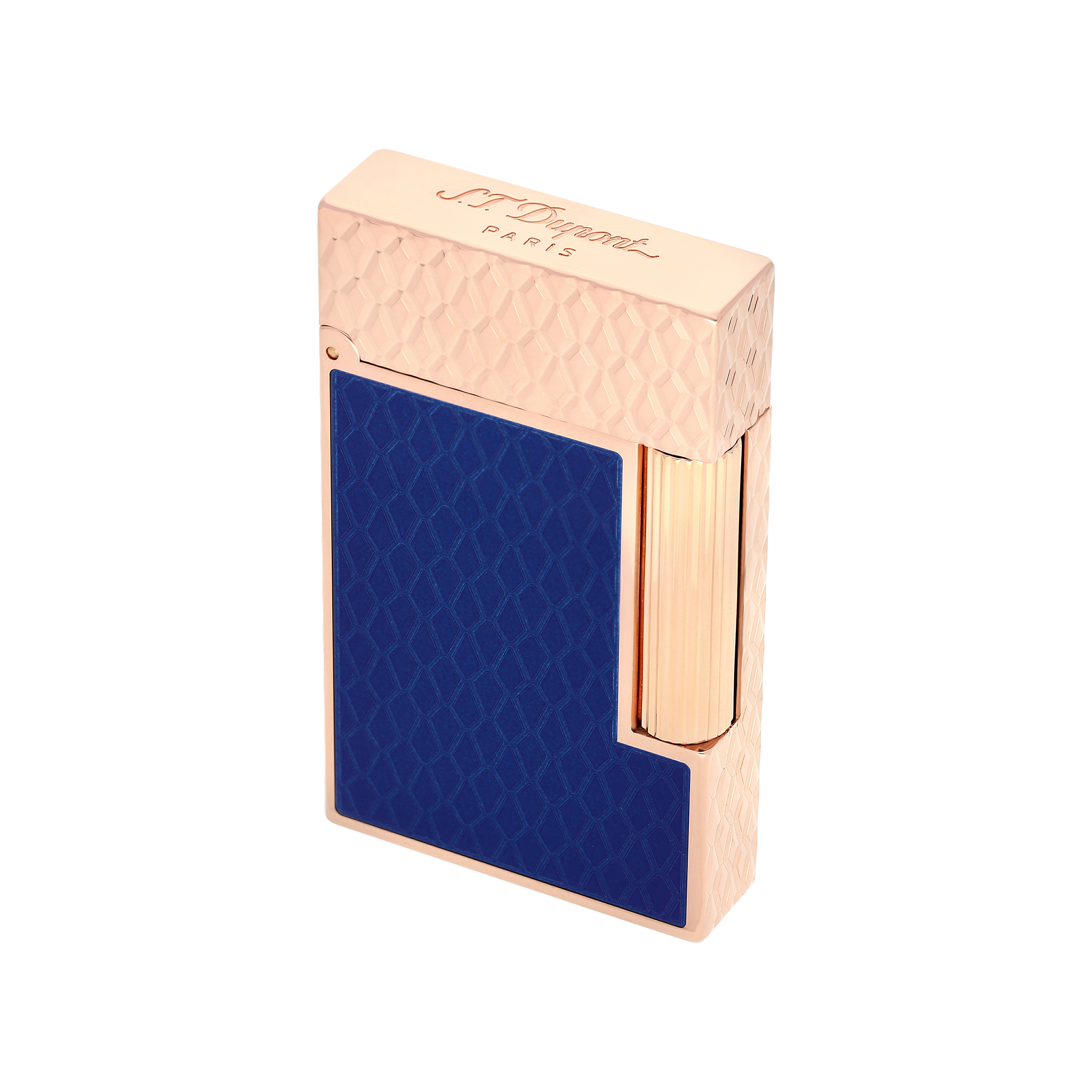 Top-Verkaufstraining Ligne line 2 - S.T. gold – lacquer Guilloche | luxury DUPONT under pink lacquer/ lighters Bright blue