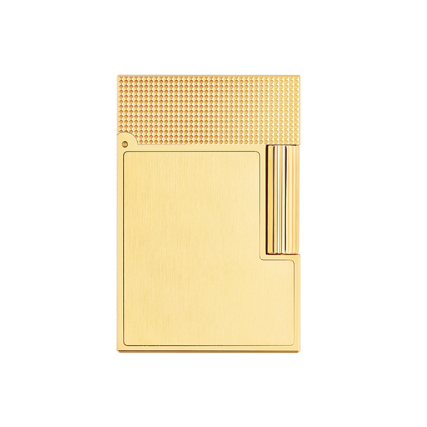 small Lighter | S.T. Luxury lighter brushed gold 2 Dupont yellow - Ligne –