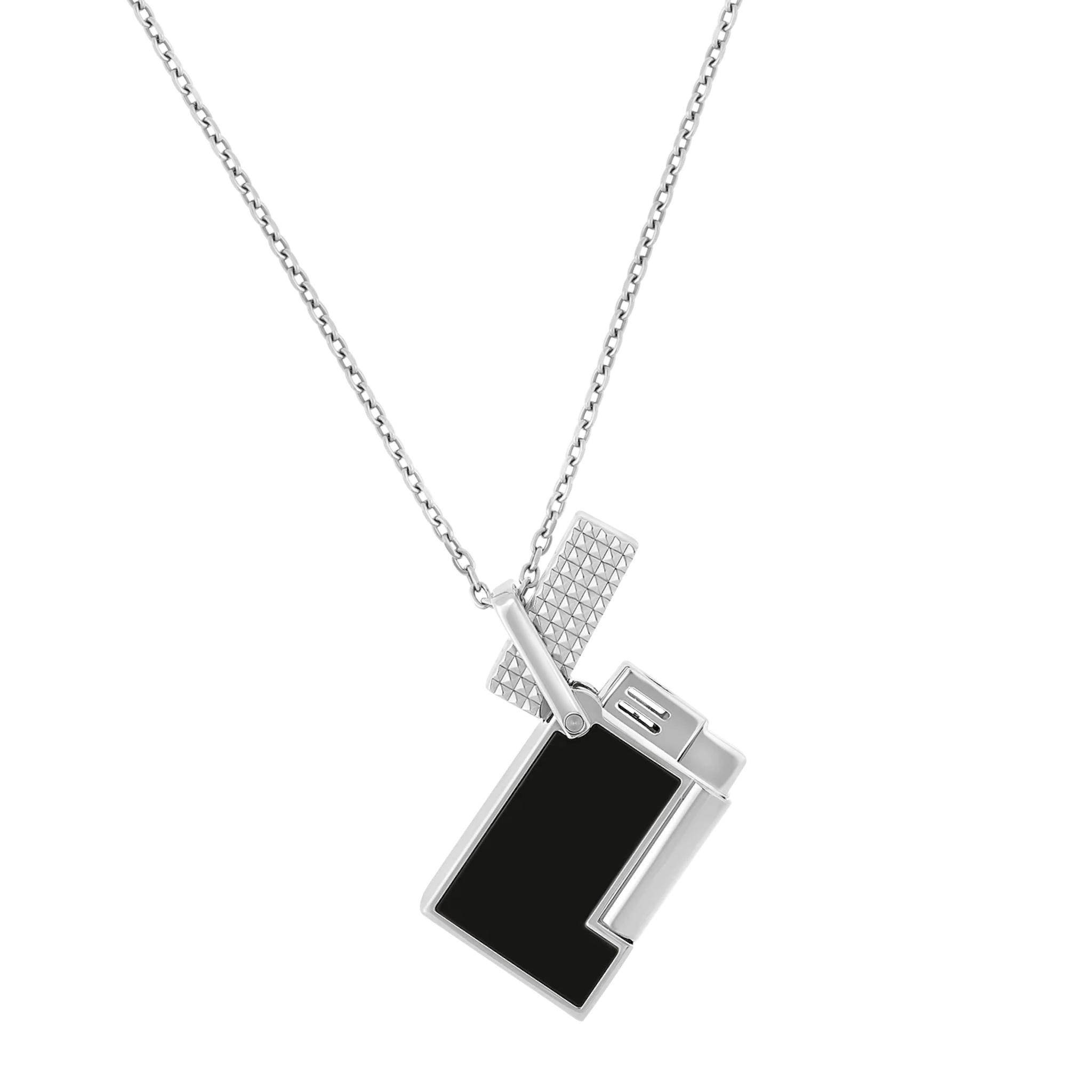 S.T. Dupont Lighter Necklace - Black Lacquer & Silver S.T. Dupont Lighter Necklace - Black Lacquer & Silver