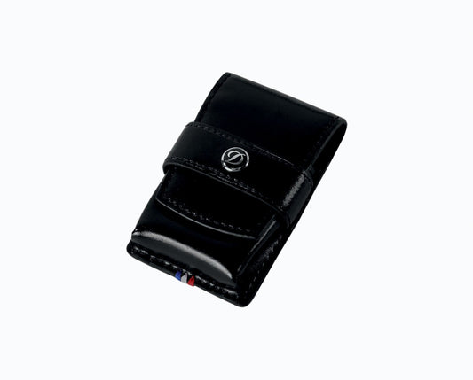 Line D black smooth leather lighter case