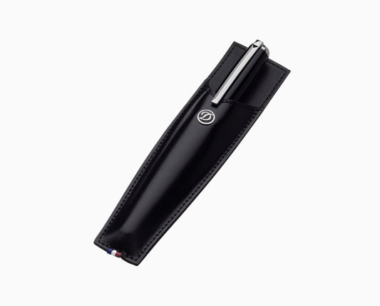 Line D black smooth leather pen case